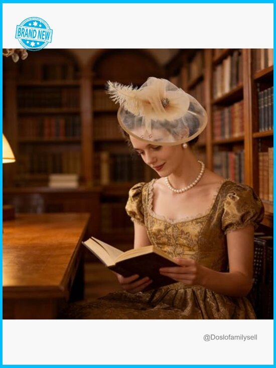 Vintage Style Fascinator Hat with Feathers Lace Mesh Veil Wedding Tea Party main image 7